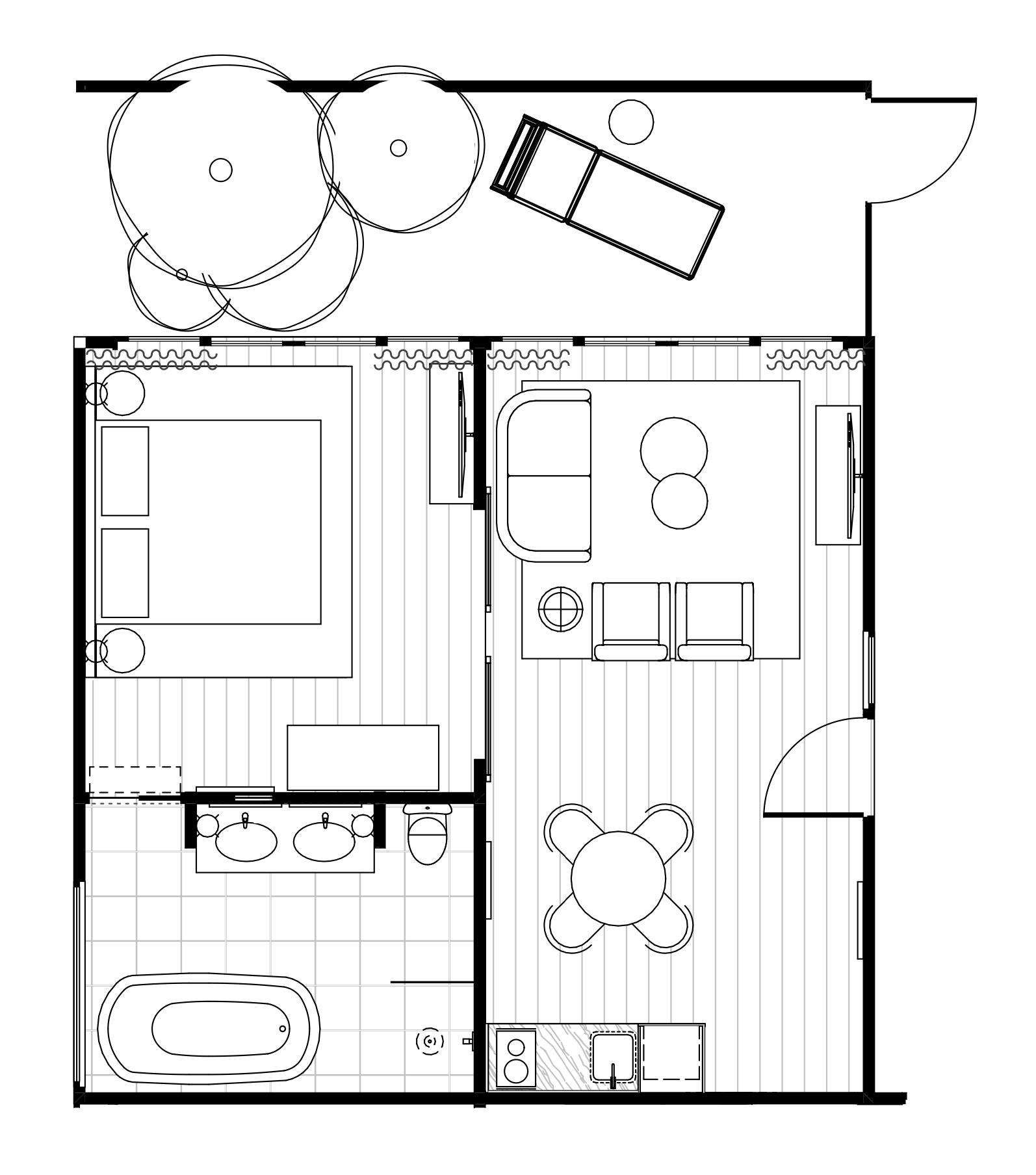 Plan of the Courtyard suite layout