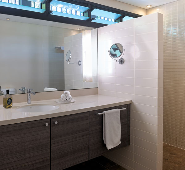 Image of the bathroom in the Pool View Room