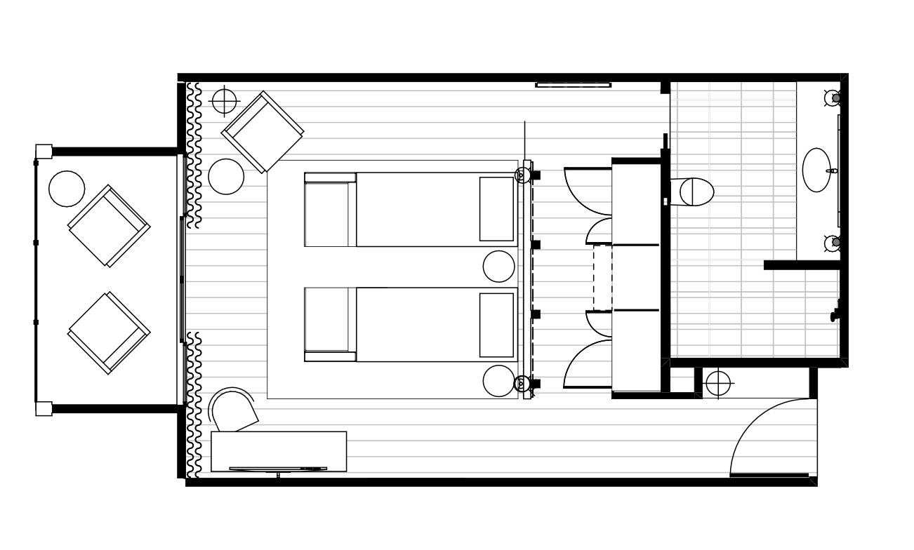 Layout example of a twin room